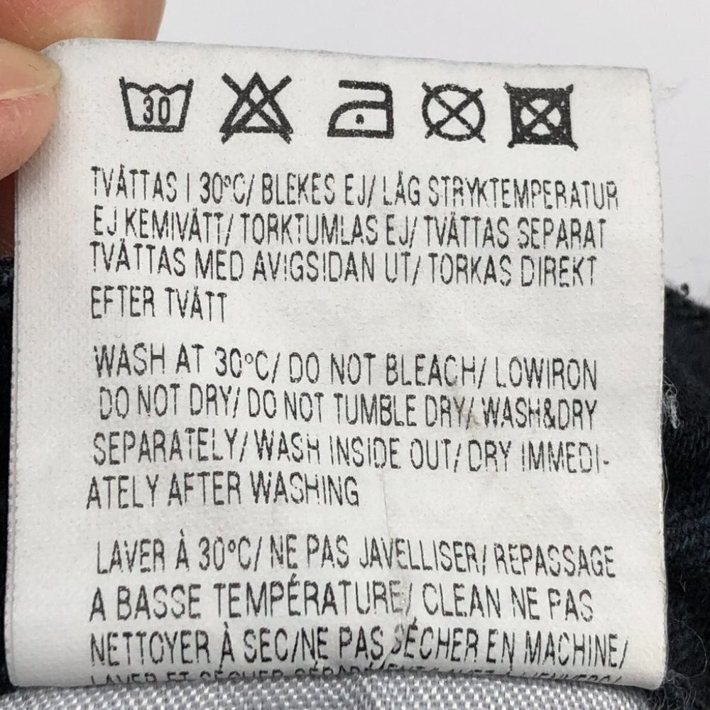 Acne Flex Basement Jeans Dark Indigo Blue Mid Rise Denim Skinny size 28 Tall - Picture 6 of 14